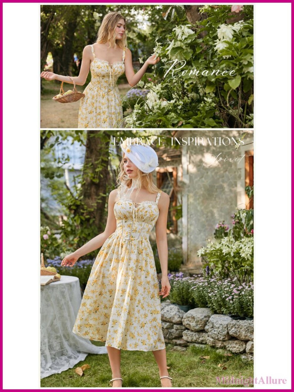Floral Corset Dress Cutout Waist Smocked Back Pockets 95% Polyester 5% Elastane - Picture 6 of 6